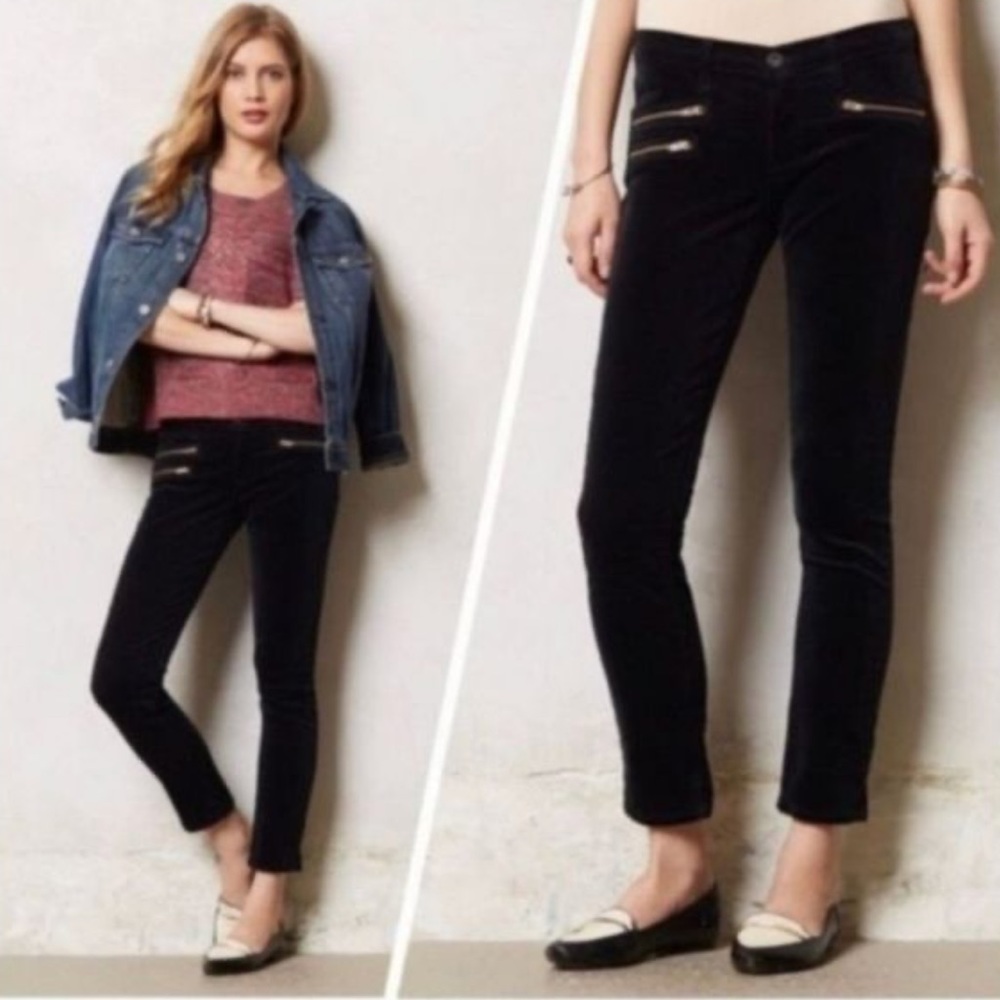 AG Adriano Goldschmied The Moto Stevie Ankle Cord Black Jean Size 26L